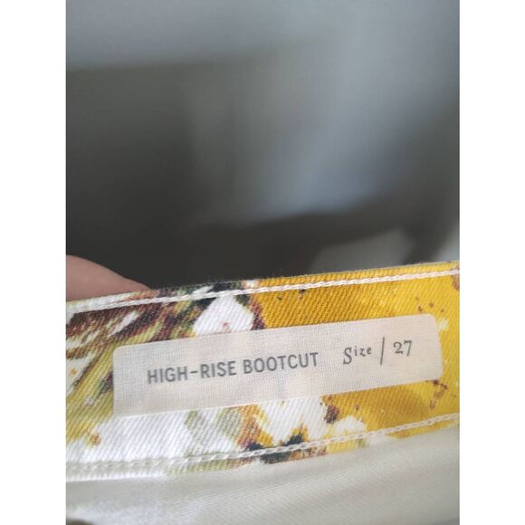 Anthropologie Pilcro Lemon Grove Women’s High-Rise Bootcut Jeans White Floral 27 - Picture 5 of 7